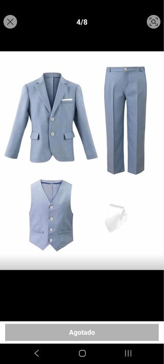 Conjunto traje niño 4 piezas azul