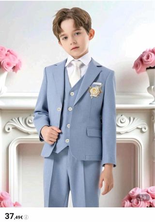 Conjunto traje niño 4 piezas azul