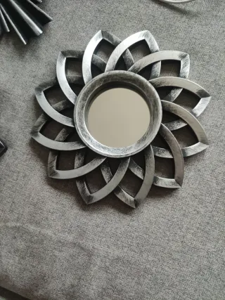 Set di 3 Specchi Decorativi Sole/Fiore