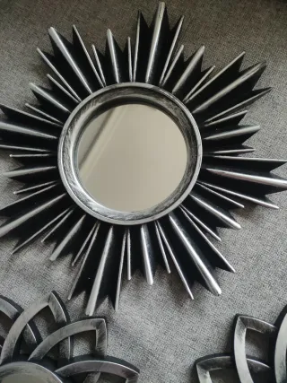 Set di 3 Specchi Decorativi Sole/Fiore