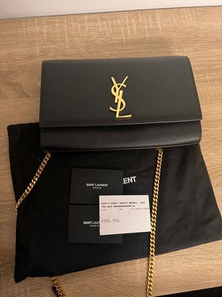 Bolso Saint Laurent Kate Monogramme SL Negro Dorad