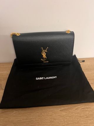 Bolso Saint Laurent Kate Monogramme SL Negro Dorad