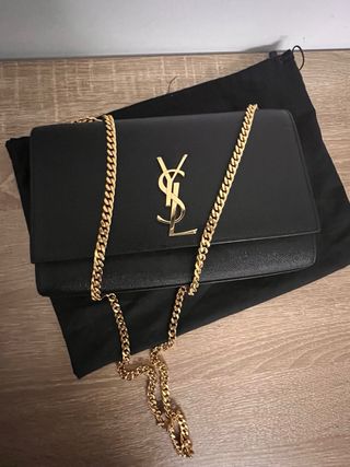 Bolso Saint Laurent Kate Monogramme SL Negro Dorad