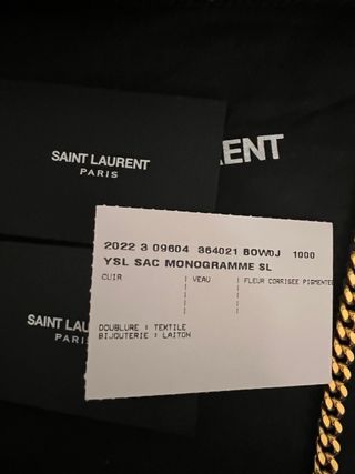 Bolso Saint Laurent Kate Monogramme SL Negro Dorad
