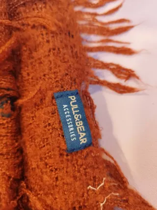 Ampia sciarpa aragosta con righe blu