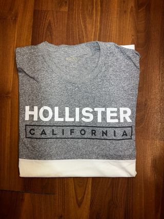 Camisa Hollister Gris y Blanca