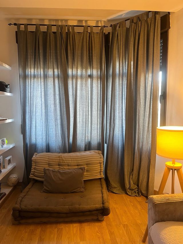 Cortinas comedor gris tela