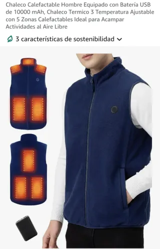 Chaleco Calefactable forro polar XL USB 10000mAh