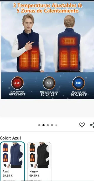 Chaleco Calefactable forro polar XL USB 10000mAh