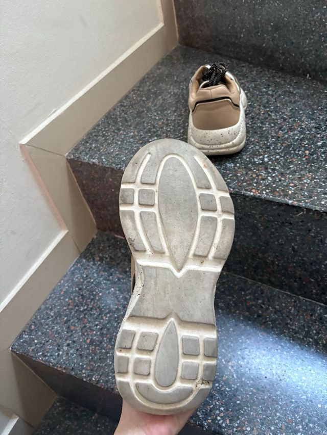 Zapatillas mujer talla 39 beige y blanco