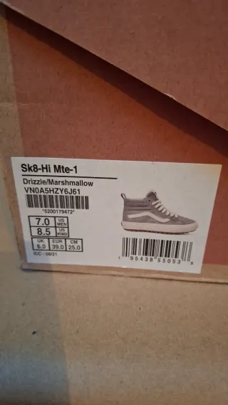 Vans Sk8 Hi grises talla 39