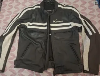 Chaqueta Kerozen Motera Negra y Blanca