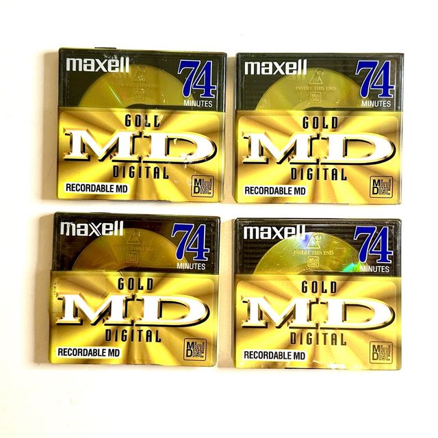 Lote 4 MiniDisc Maxell Gold 74 Minutos