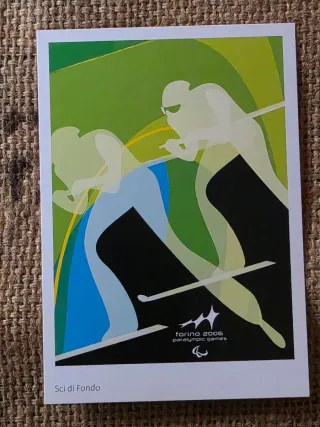 Cartolina Torino 2006 Paralympic Games Sci di Fond
