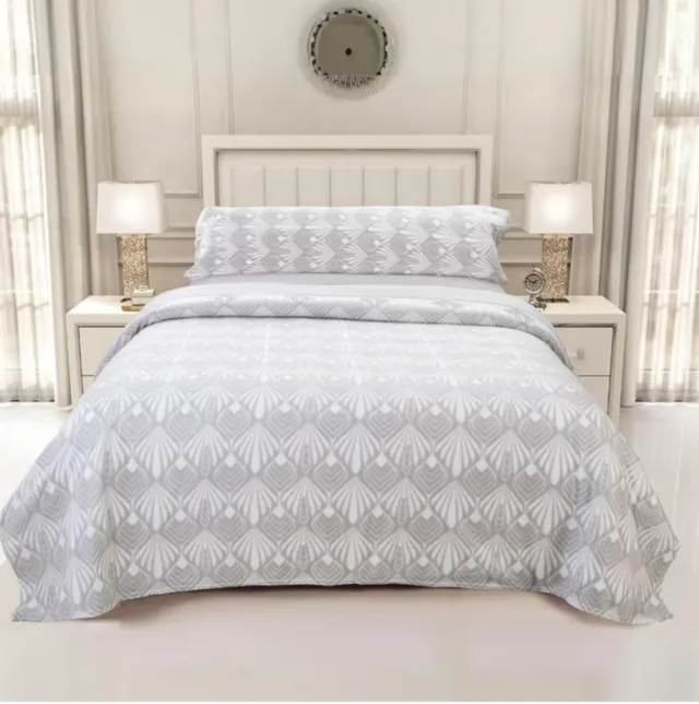 Juego Sábanas Pirineo Gris y Blanco