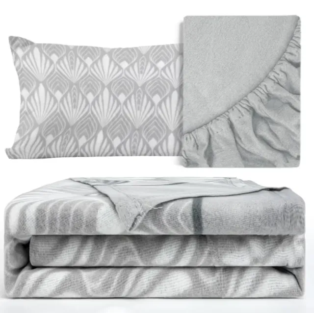 Juego Sábanas Pirineo Gris y Blanco