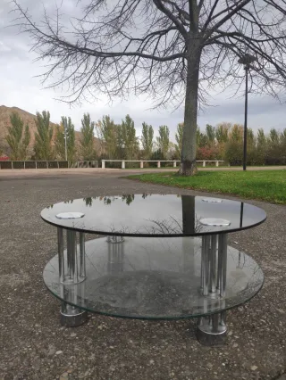 Mesa Vintage Años 70 Vidrio y Acero