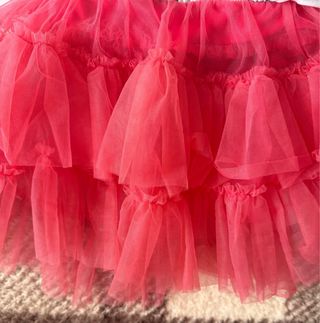 Vestido fiesta niña 4-5 años, cuadros y tul rosa