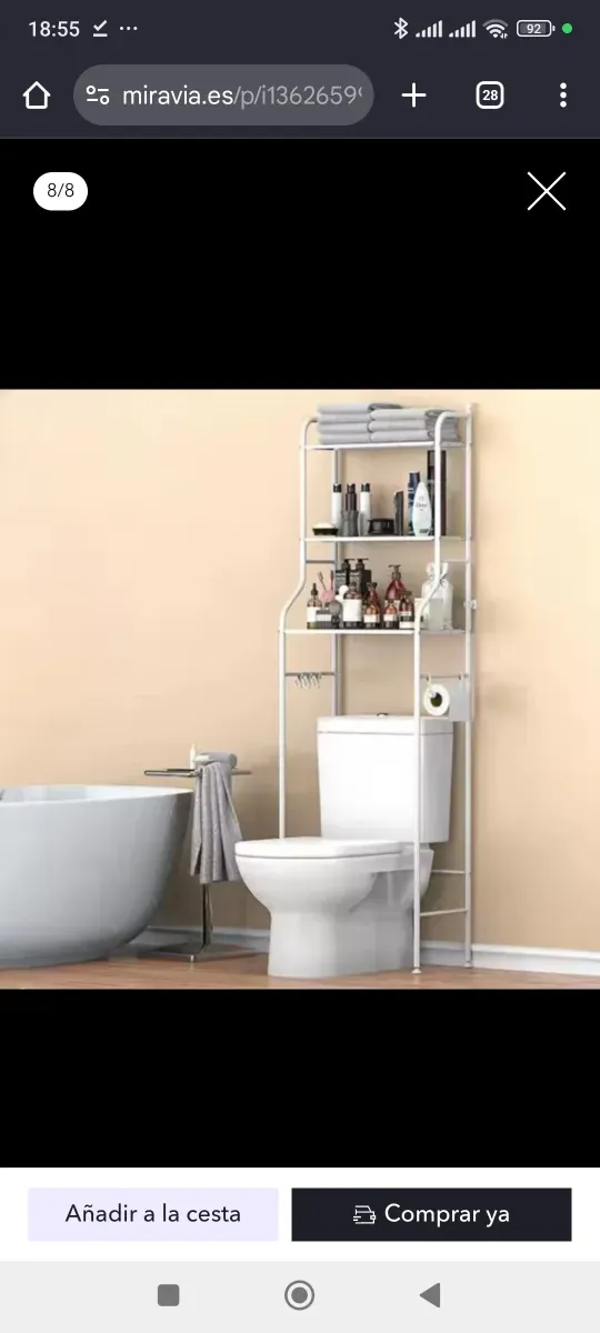 Estantería Baño Metálica Blanca