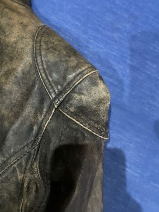 Chaqueta Cuero Mujer Negra Marrón