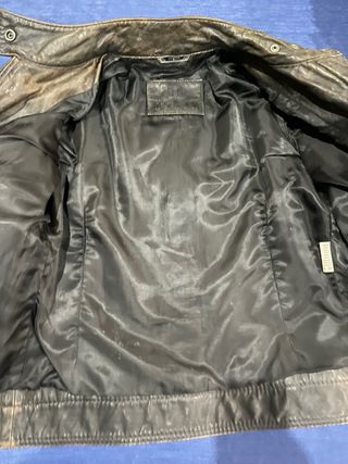 Chaqueta Cuero Mujer Negra Marrón