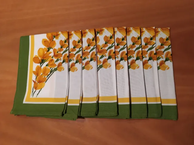 Set 8 tovaglioli fiori gialli