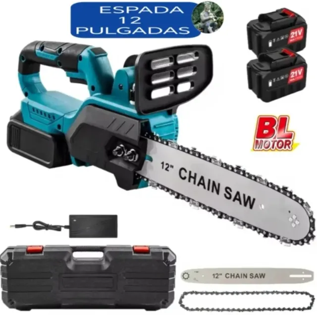 Motosserra Recarrregável de 12 Polegadas (2 Baterias)