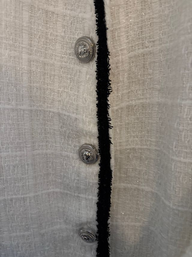 Chaqueta Tweed Blanca y Negra Talla XXL  XL tmb