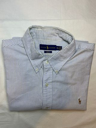 Camicia Ralph Lauren a righe blu e bianca