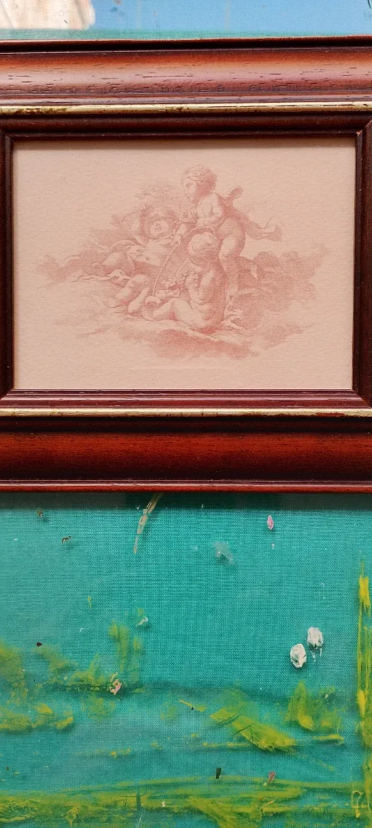 Láminas enmarcadas de papel y madera