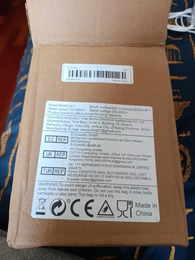 Molinillo café gran capacidad azul