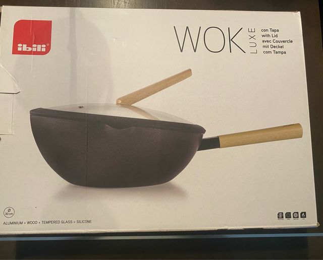 Wok Ibili Luxe 30 cm con Tapa