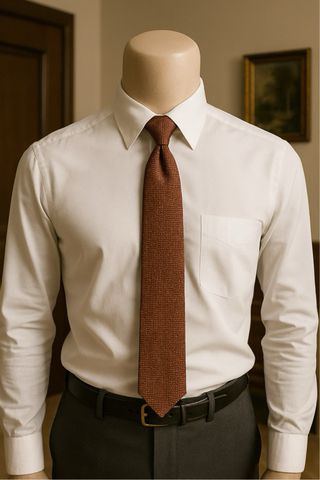 Elegante cravatta in seta - colore marrone ramato