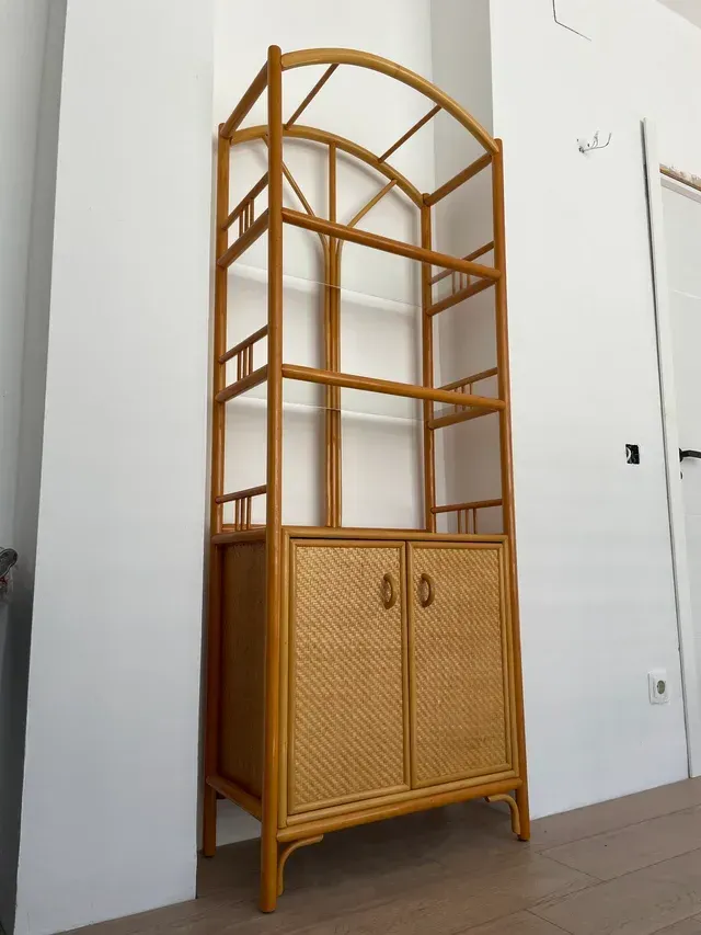 Estantería Bambú Ratán Años 80