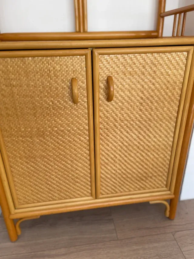 Estantería Bambú Ratán Años 80