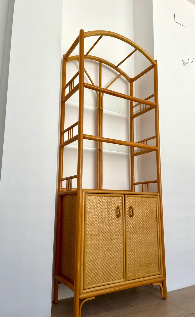 Estantería Bambú Ratán Años 80