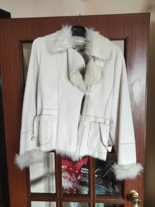 Cazadora blanca pelo talla 42