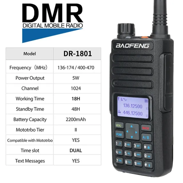 Radio Baofeng DR-1801 DMR UV Dual Band