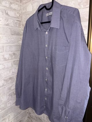 Camisa C&A azul a cuadros