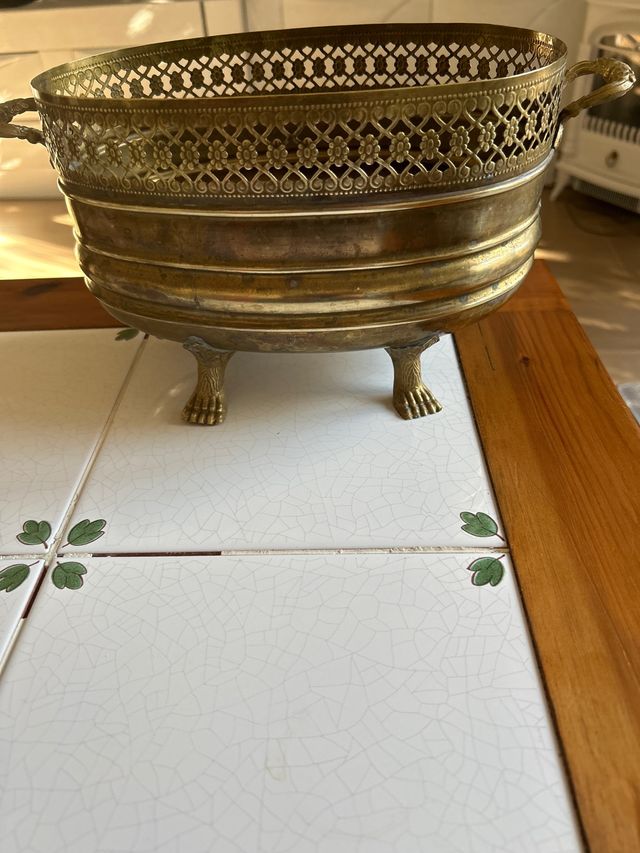 2 jardineras vintage metal