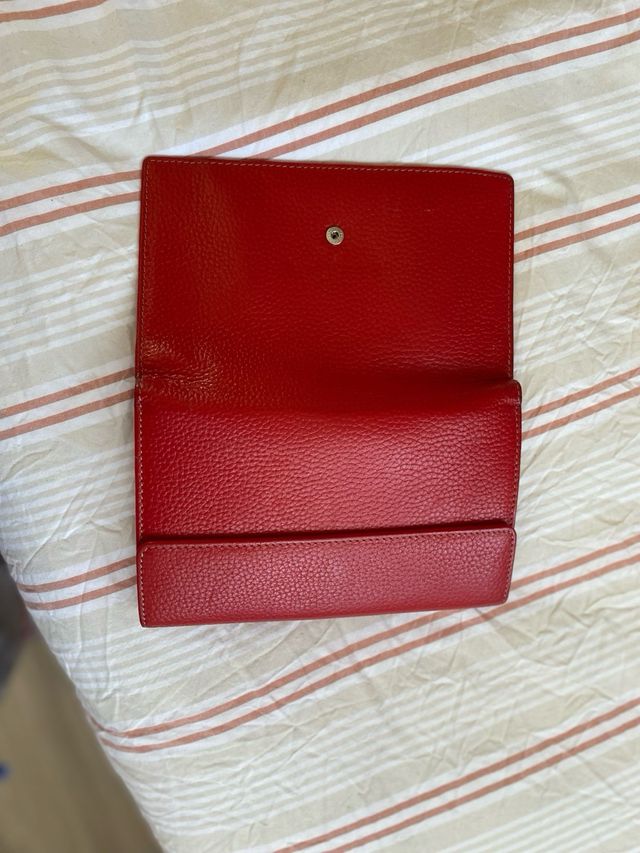 Cartera Billetera Tarjetero Piel Roja