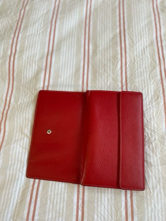 Cartera Billetera Tarjetero Piel Roja