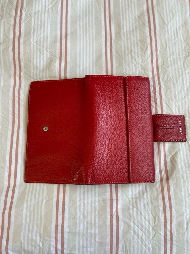 Cartera Billetera Tarjetero Piel Roja