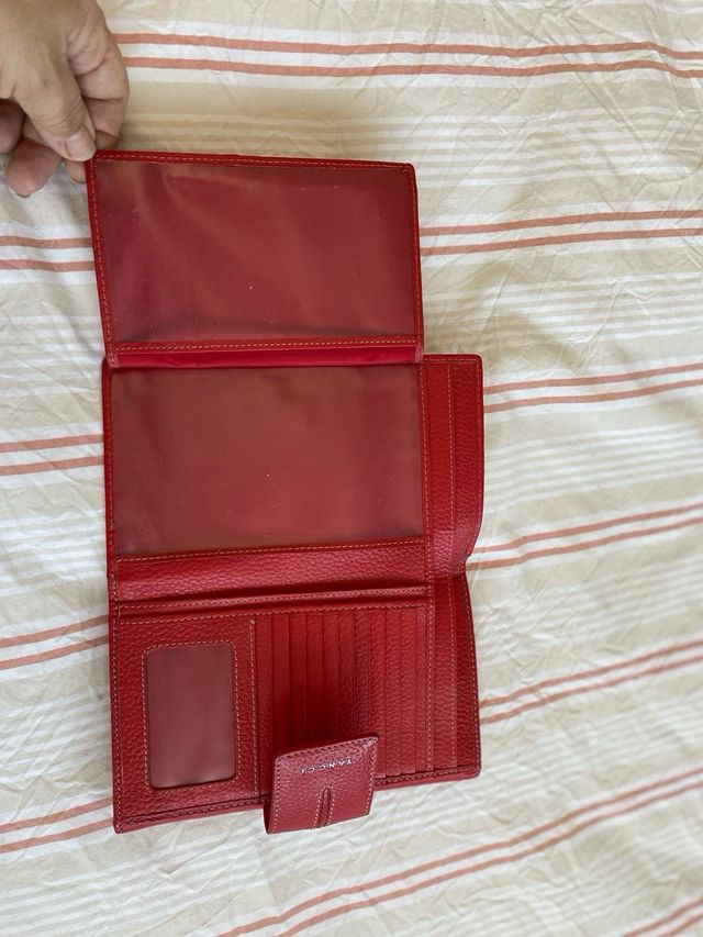 Cartera Billetera Tarjetero Piel Roja