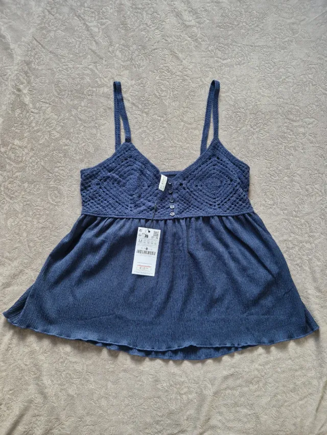 Blusa de tirantes azul marino