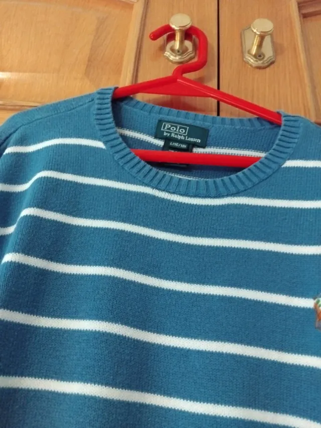 Jersey Polo Ralph Lauren Rayas Azul Blanco