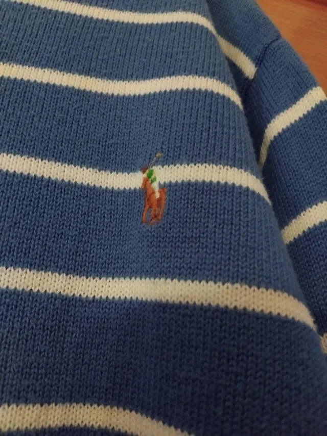 Jersey Polo Ralph Lauren Rayas Azul Blanco