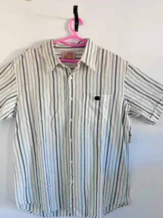 Camisa Lost Rayas Verdes y Grises Talla M