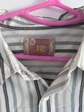 Camisa Lost Rayas Verdes y Grises Talla M