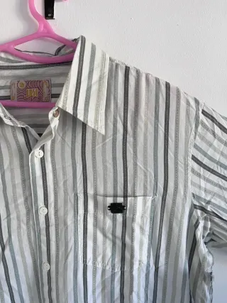 Camisa Lost Rayas Verdes y Grises Talla M